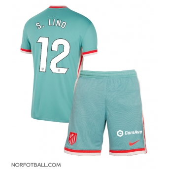 Billige Fotballdrakt Atletico Madrid Samuel Lino #12 Replika Bortedraktsett Barn 2024-25 Kortermet (med bukser)